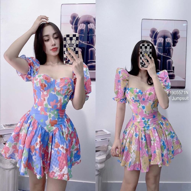 Jumpsuits hoa cúp ngực