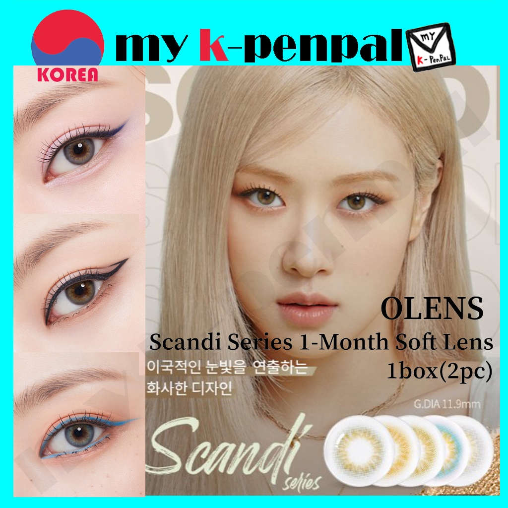 [OLENS] (1 tháng) Kính áp tròng mềm, Loạt phim Scandi của BLACKPINK 1 hộp (2pc) / Kpop, Rosé / Gửi t