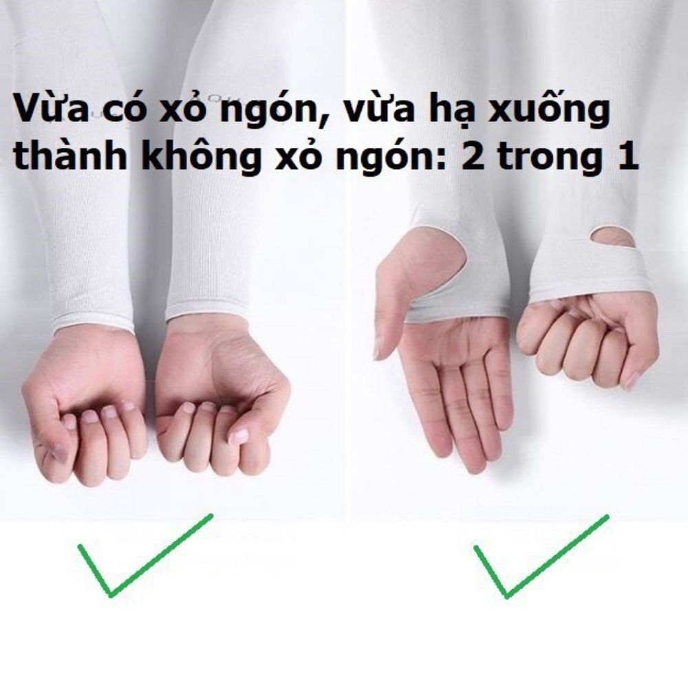 Găng tay chống nắng xỏ ngón, bao tay chơi thể thao ngoài trời, đi xe máy, chống tia UV, co giãn, dành cho nam nữ