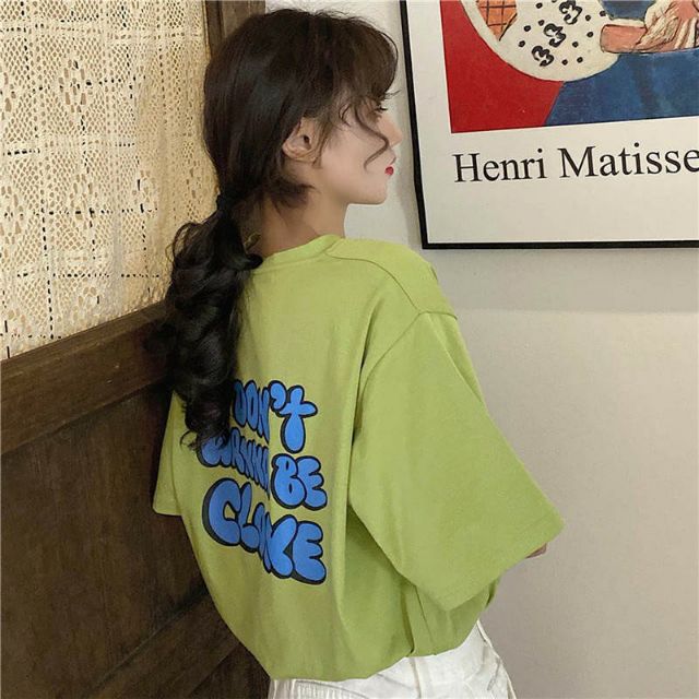 Áo thun tay lỡ Unisex Cô bé trà sữa ( Cô gái )