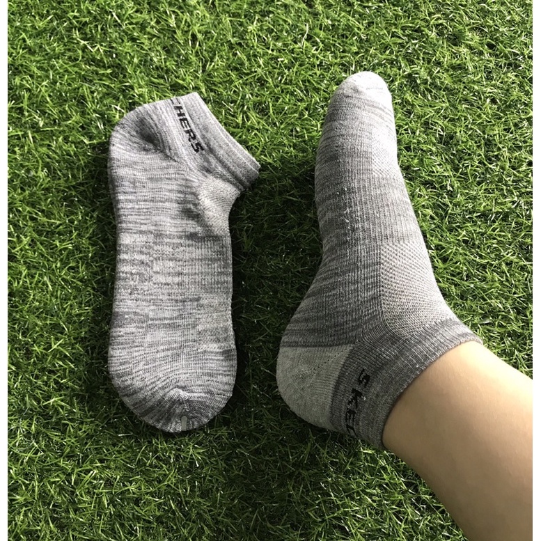 Tất nam cổ ngắn Skechers hàng xuất dư xịn dày dặn êm chân thấm hút mồ hôi
