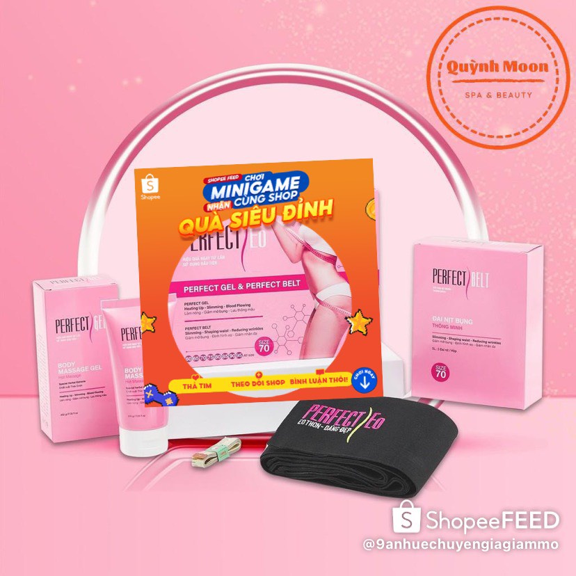 Đai nịt bụng giảm mỡ sau sinh perfect eo giảm mỡ nhanh chóng an toàn hiệu quả gồm đai,gel tan mỡ và thước dây