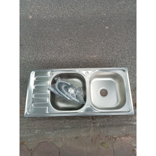 chậu 2 hố có đợt 46x100cm