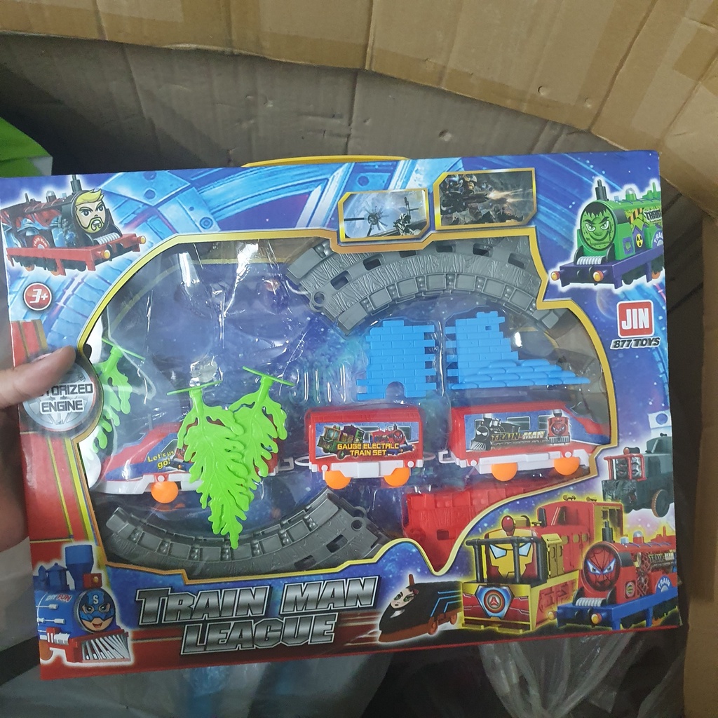 Đoàn Tàu Hỏa Đường Ray Xe Lửa Bộ Đồ Chơi Mô Hình TRAIN MAN LEAGUE Chạy Bằng Pin Dành Cho Trẻ Em