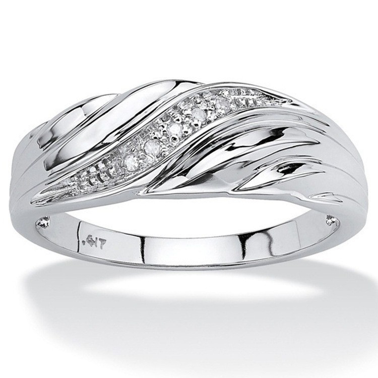 Nhẫn đính hôn kim cương mạ vàng 18k thời trang dành cho nữ Kích thước 5-12