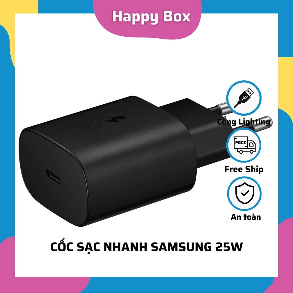 Cốc Sạc nhanh Samsung 25W Cổng Type C chính hãng Note 10 Note 20 A71, A70, A80, A90, S20, S20+, S20 Ultra