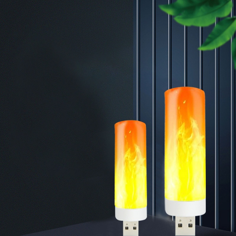 Đèn USB Ánh Sáng Ban Đêm Hình Ngọn Lửa Điện Thoại Di Động Cho Bé Trai / Gái