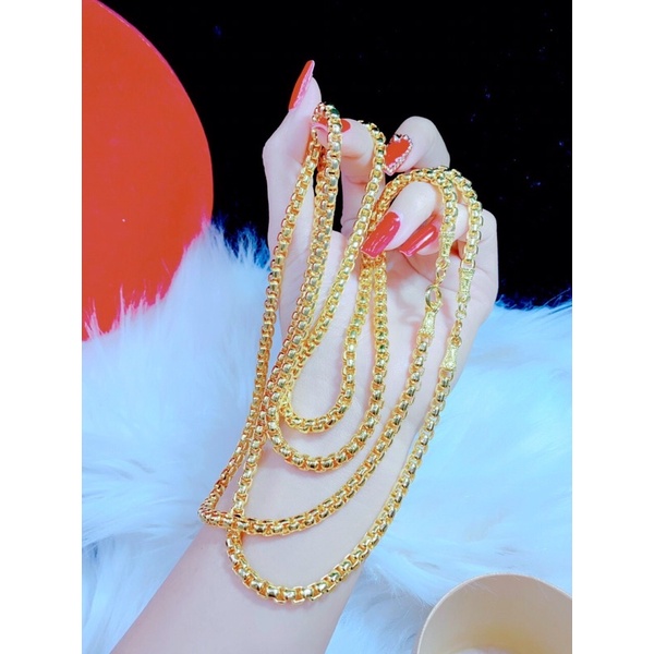 Dây chuyền khoen tròn mạ vàng 18 kiểu mới