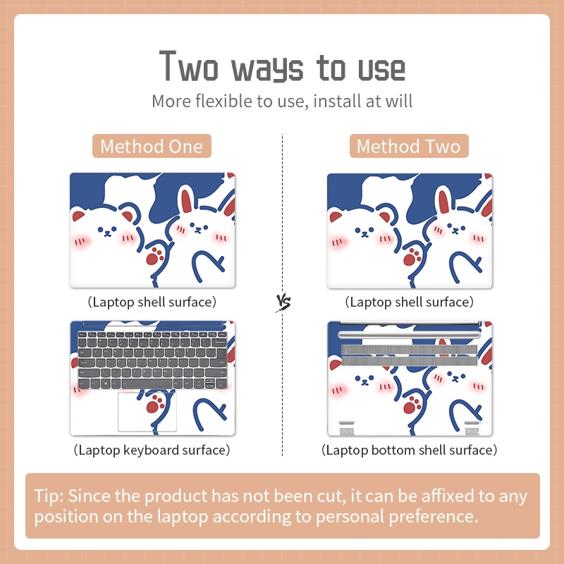 Miếng dán trang trí laptop 11-17 inch hình bầu trời dễ thương