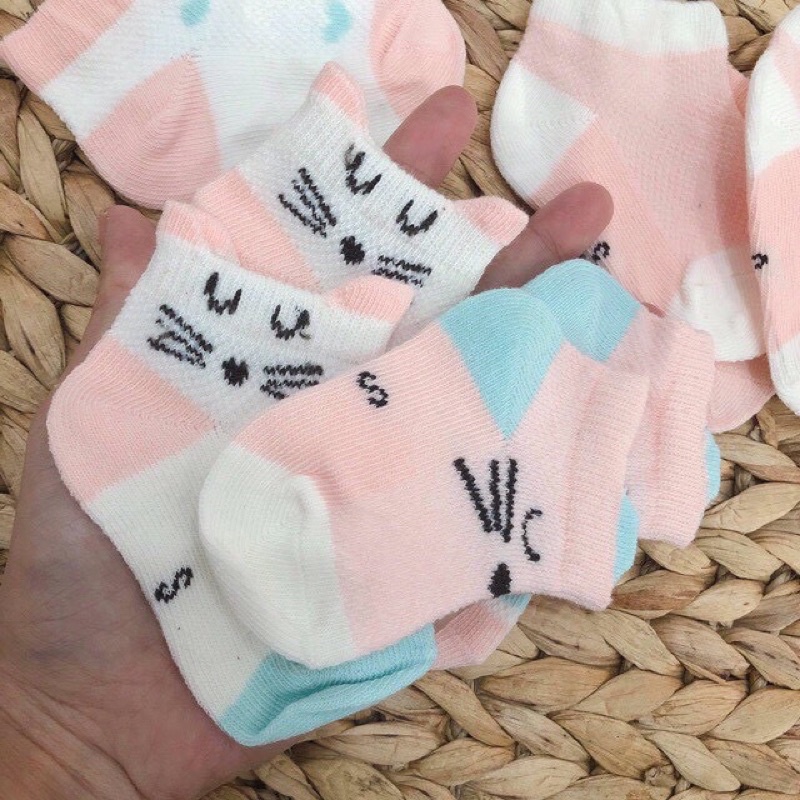 Tất điều hòa cho bé mềm mại, set 5 đôi tất Kid's Socks thoáng khí đủ size từ 0-3 tuổi