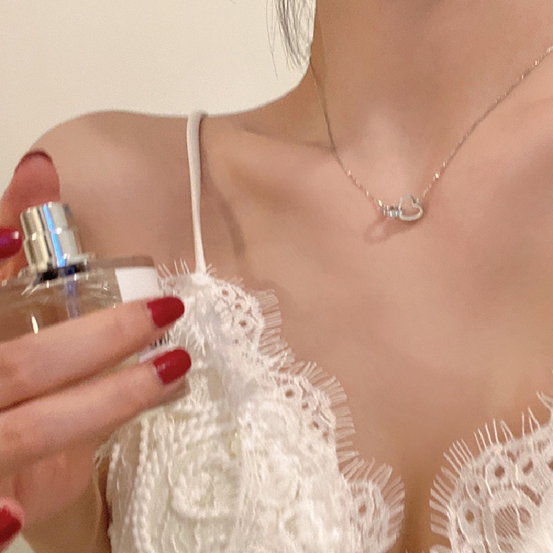 Dây chuyền trang trí mặt hình trái tim thời trang mùa hè phong cách Hàn Quốc dành cho nữ