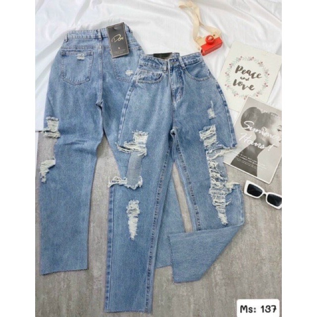 Quần baggy rách tả tơi siêu cool hot