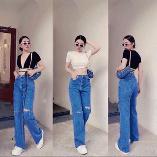 Set quần jean, áo gen ngực