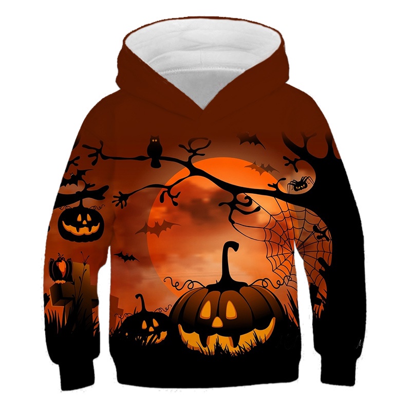 Áo Hoodie In Hình Halloween 3D Thời Trang Mùa Thu Dành Cho Trẻ Em