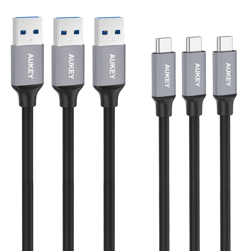 Giao Hàng Sau Giãn Cách | Bộ Cáp Sạc Type C Sang USB-A  Aukey CB-CMD1 Sạc Nhanh 3.0 1 Mét - Hàng Chính Hãng