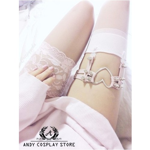 [CÓ SẴN] Dây đùi kẹp tất choker trái tim gai