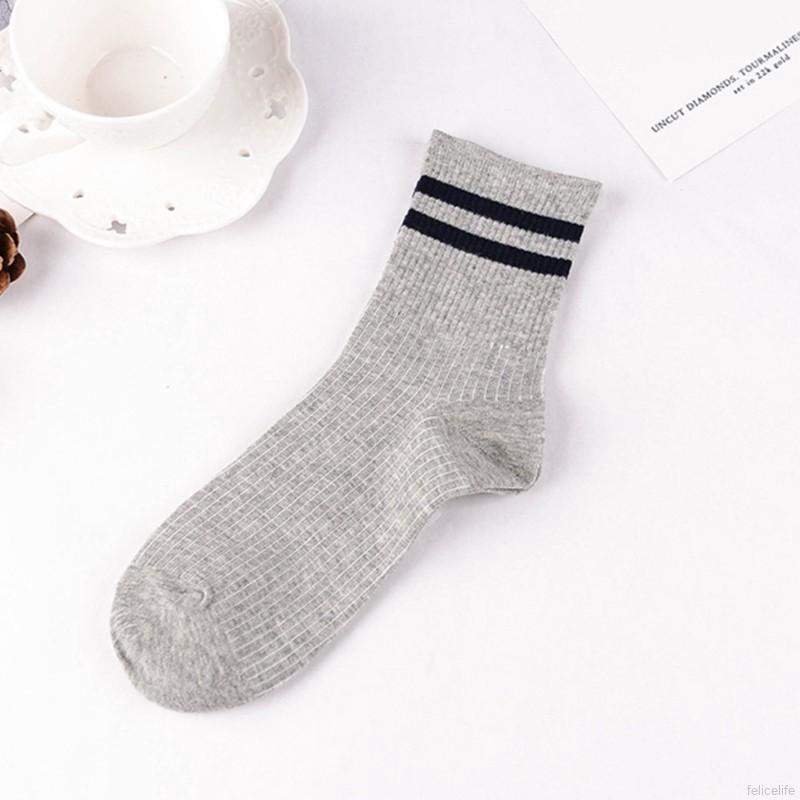 Tất cotton thể thao kẻ sọc cho nữ