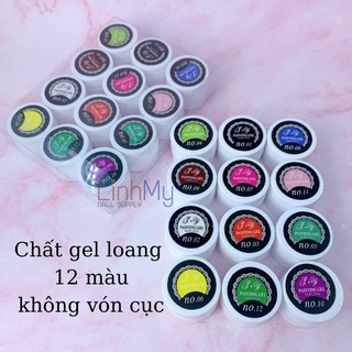 Set gel vẽ 12 màu loang không vón cục vẽ móng nail