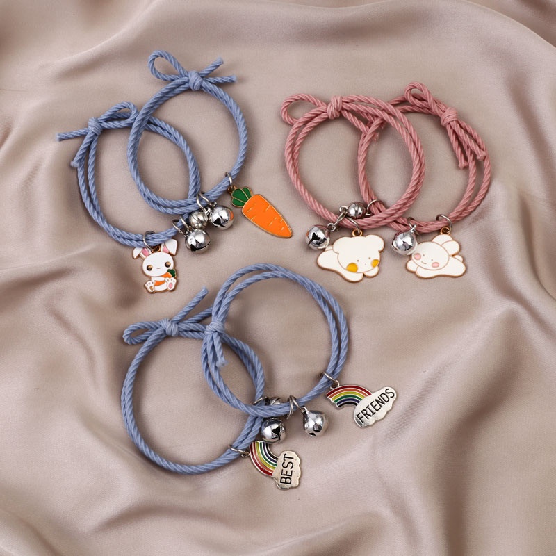 Bộ 2 Vòng Tay Nam Châm Hình Gấu/Thỏ Dễ Thương Cho Cặp Đôi