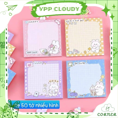 Giấy note ghi chú hình thỏ dễ thương có keo dán