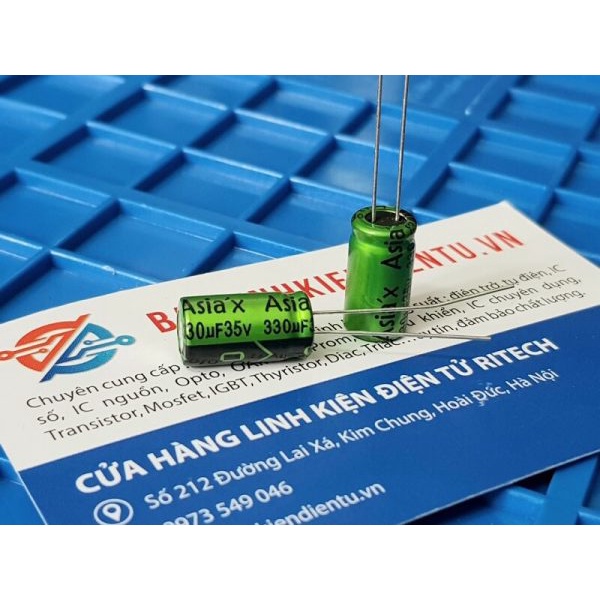 [Combo 5c] Tụ hóa Asia’X 330uF 35V kích thước 8x16mm