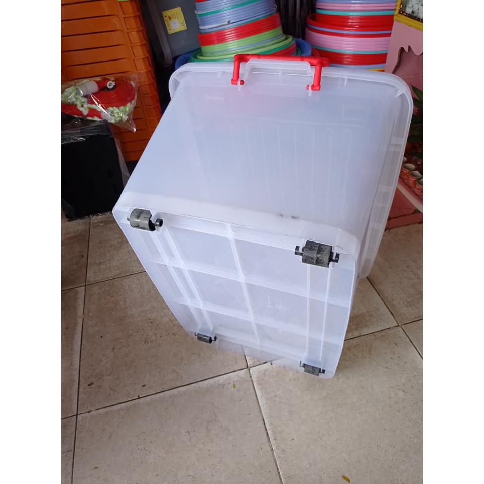 Thùng nhựa trong 60L bánh xe
