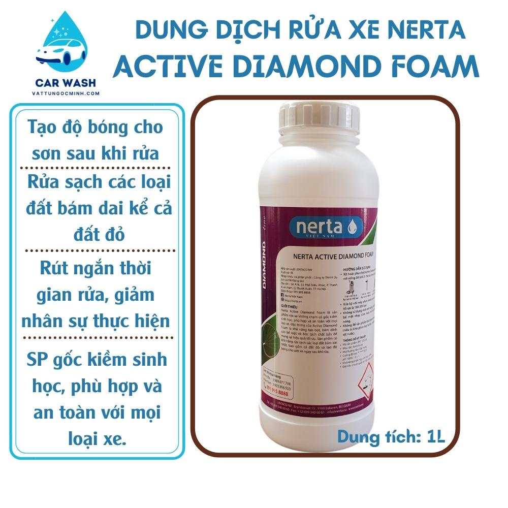 Nước rửa xe không chạm NERTA rửa trôi đất đỏ bùn đất bám lâu ngày tạo độ bóng sơn xe ACTIVE DIAMOND FOAM