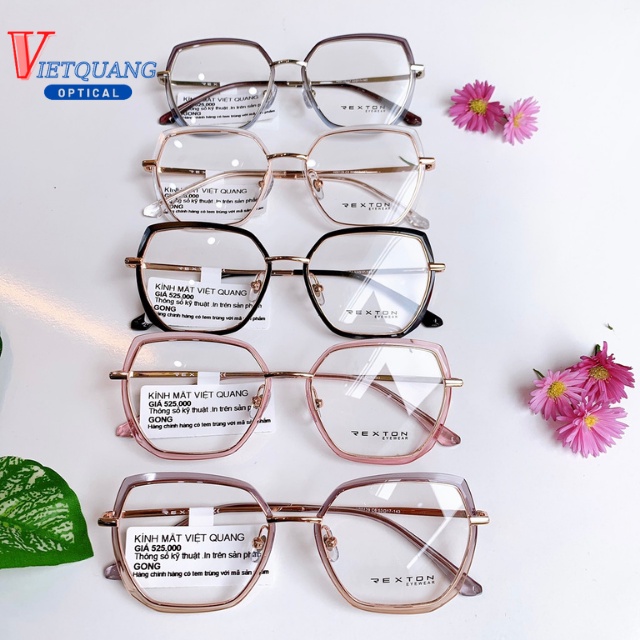 Gọng Kính Cận Mắt Vuông Nữ -Kinhmat.Vietquang Chất Liệu Nhựa Phối Kim Loại Thanh Mảnh Màu Sắc Thời Trang H00129