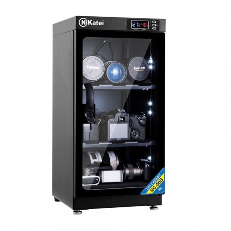Tủ chống ẩm Nikatei NC-50S Gold -China . Tặng 01 bộ vệ sinh máy ảnh 8 in 1