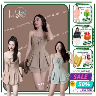Set đồ nữ đi chơi, set bộ áo hai dây tiểu thư