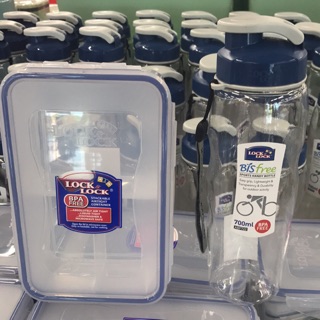 COMBO SET SALE Hộp bảo quản thực phẩm 1L chia 3 ngăn và bình nước bisfree 700ml