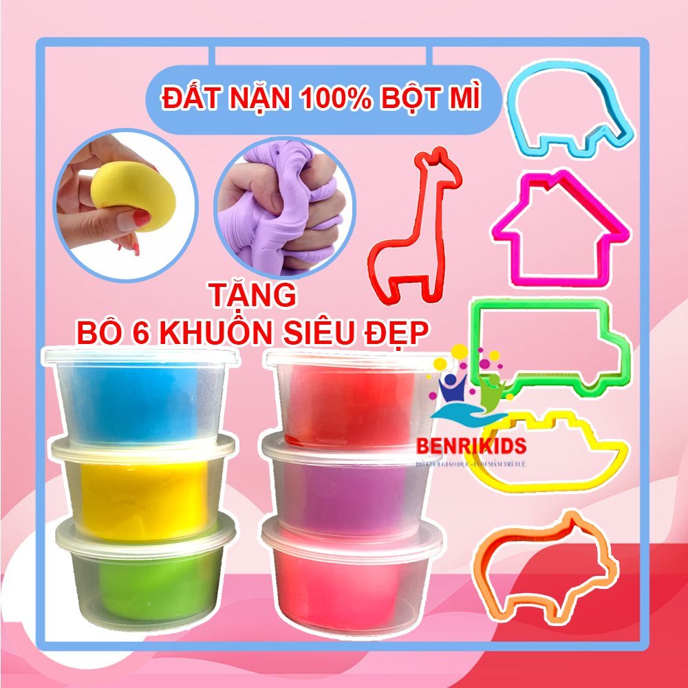 Bộ 6 Màu Đất Nặn Kết Hợp Khung Hình Thú Vui Nhộn Giúp Bé Thỏa Sức Sáng Tạo