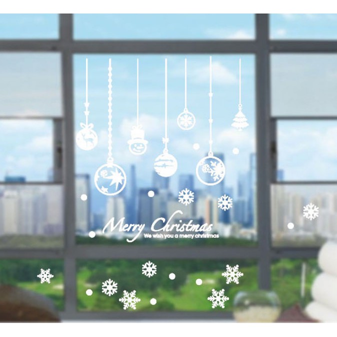 Decal Trang Trí Noel Hít Tĩnh Điện Hai Mặt Không Dơ Kính Mẫu Trái Châu mini