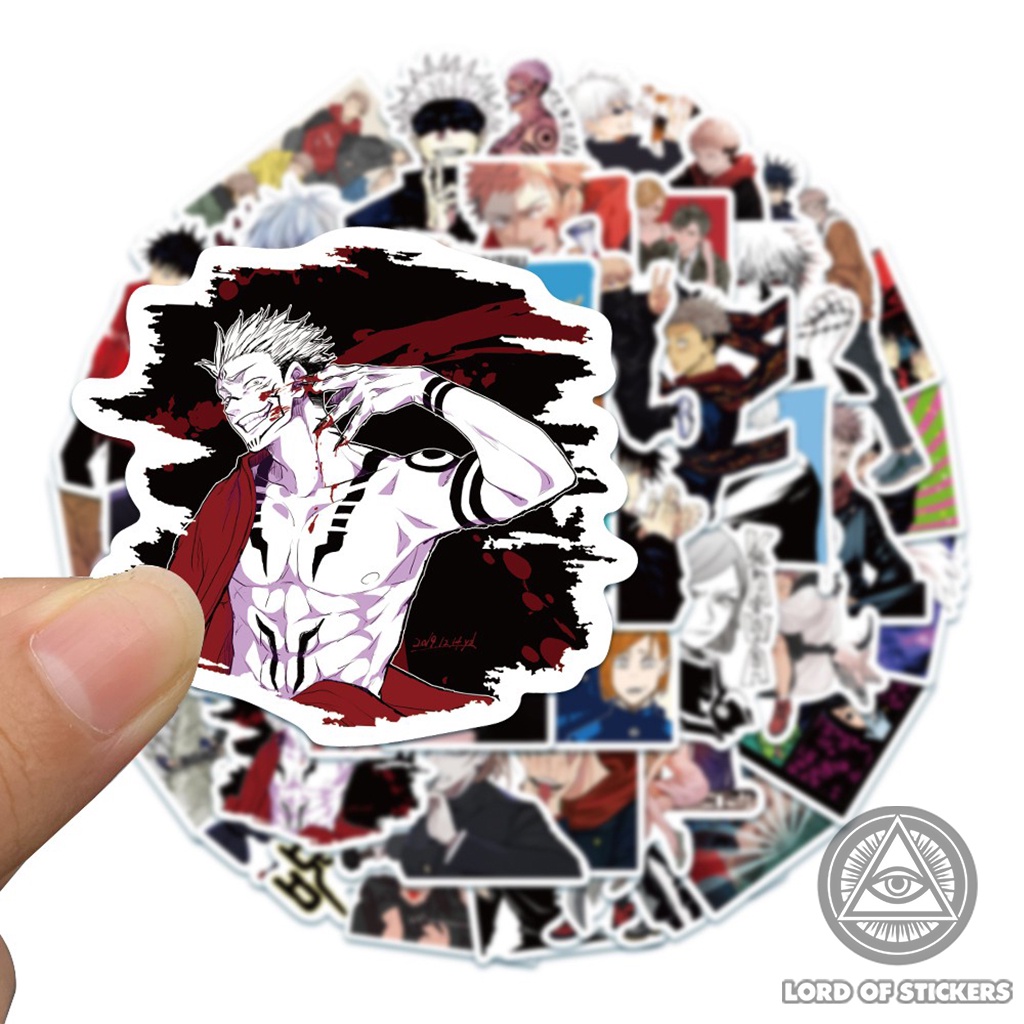 Set 50 Nhãn Dán Jujutsu Kaisen Chú Thuật Hồi Chiến Anime Manga Sticker Truyện Tranh Trang Trí Mũ Bảo Hiểm, Điện Thoại