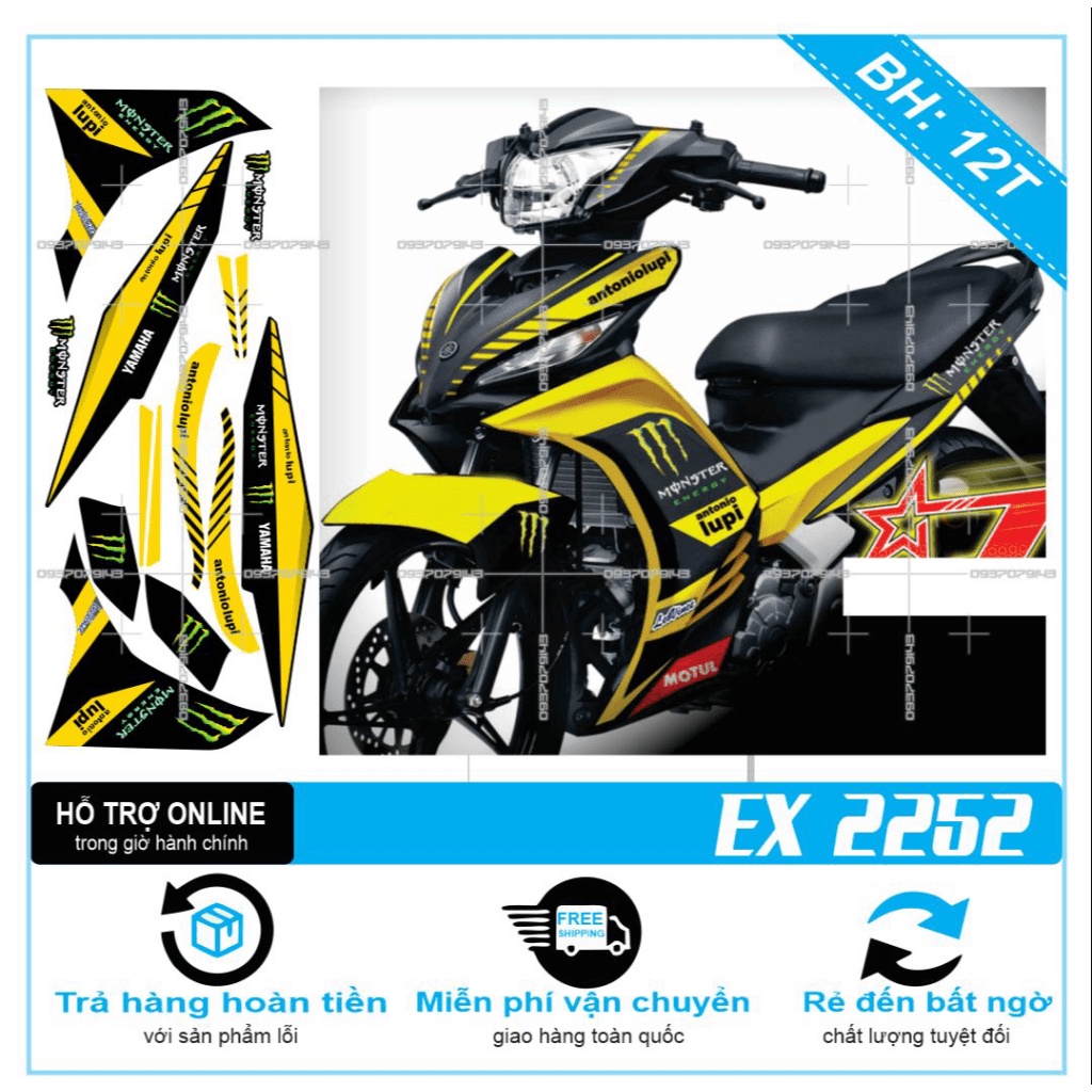 TEM RỜI EX 2011 VÀNG ĐEN 2252 -- SHIN DECAL 2