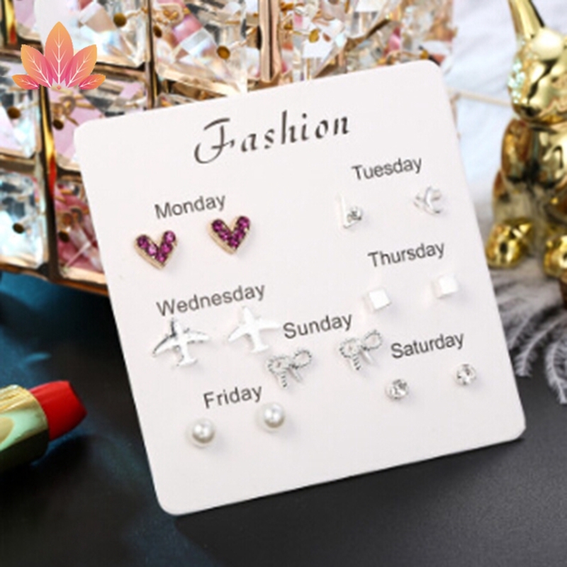Khuyên tai kiểu dáng xinh xắn đính đá pha lê thời trang