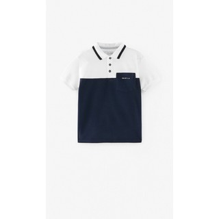 Áo thun kiểu POLO trắng xanh đen