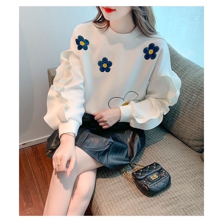 Áo Hoodie Tay Dài Dáng Rộng In Hình Thời Trang Xuân Thu Mới Cho Nữ