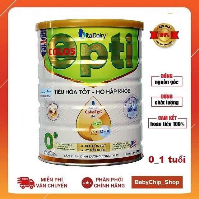 [Quét mã tích điểm] Sữa Colos opti 0+ 1+ 800g [Date 2024]