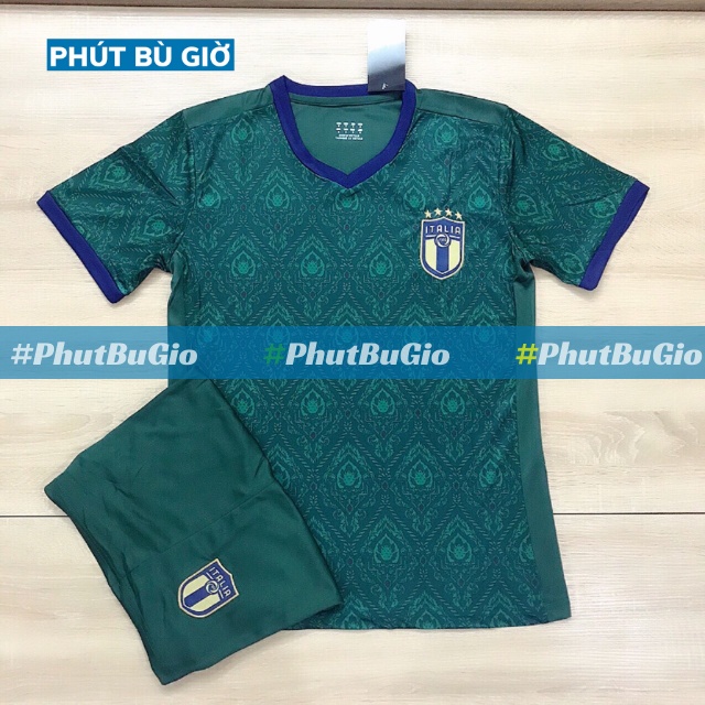 Áo Bóng Đá Thể Thao Đá Banh Đội Tuyển Ý/ ITALIA Sân Nhà Xanh Lục Chất Thun Thái Cao Cấp - Phút Bù Giờ Sport
