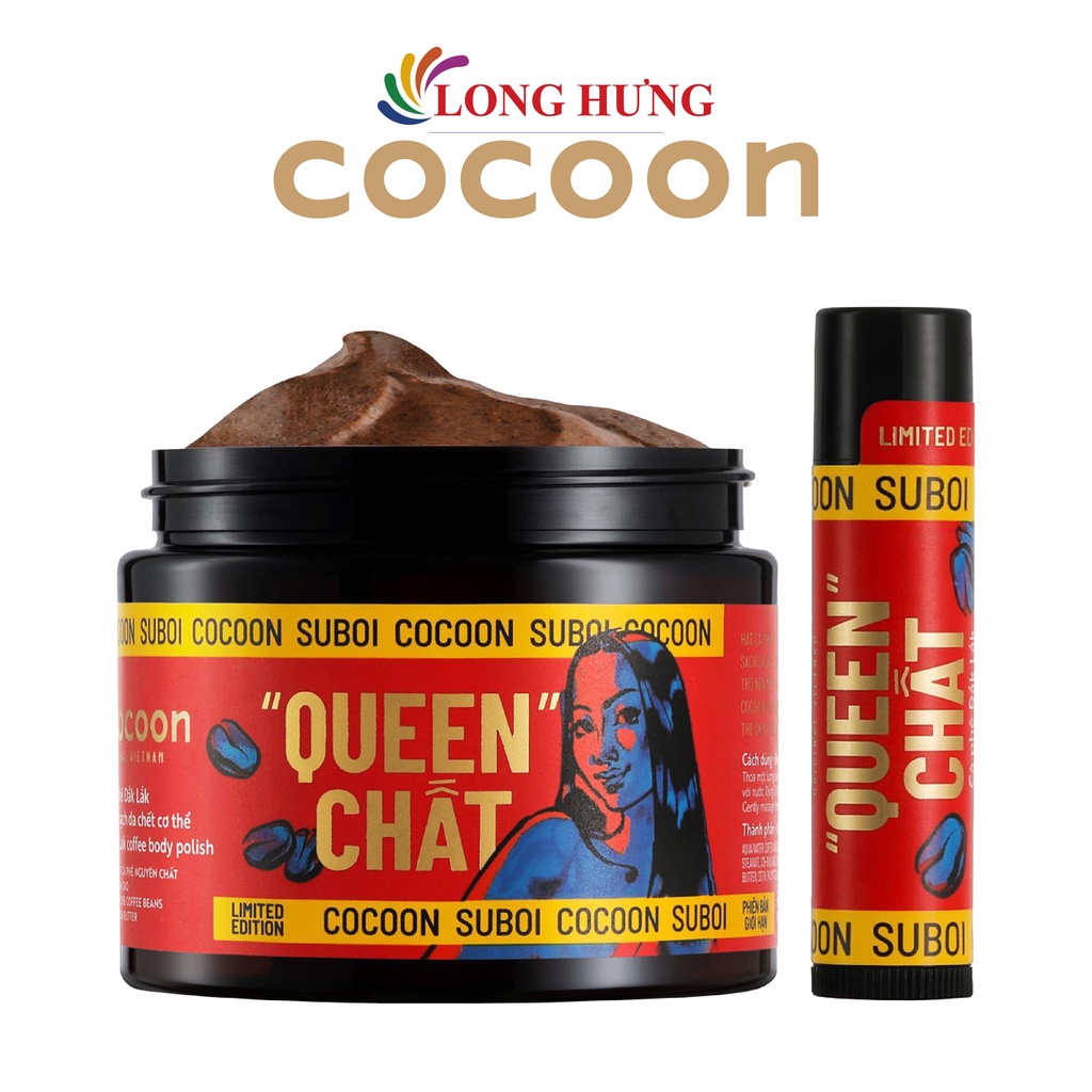 Combo tẩy tế bào chết Cocoon Queen Chất cà phê Đắk Lắk làm sạch cơ thể body và môi