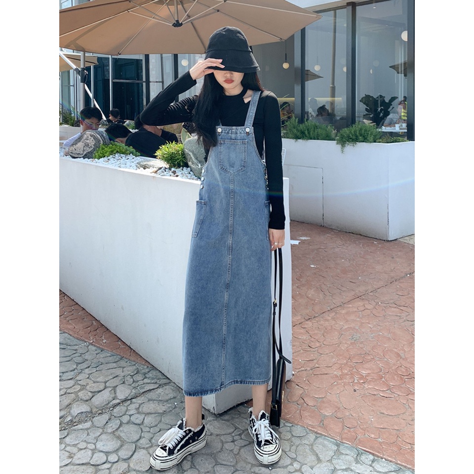 Yếm Váy Jeans Viole669 Jorm Dài Phong Cách Hàn Quốc Hàng Có Sẵn Y1