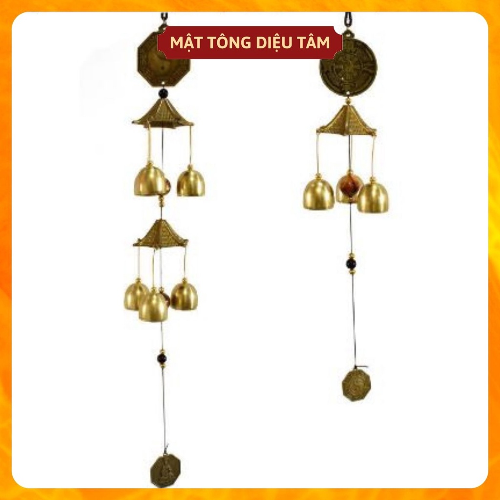 Chuông gió bát quái 6 quả LỘC ĐẾN NHÀ