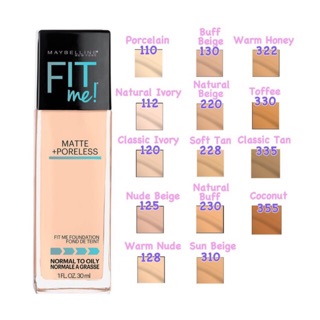 Kem Nền Lì Tự Nhiên Maybelline Fit Me Matte Poreless Foundation 30ml