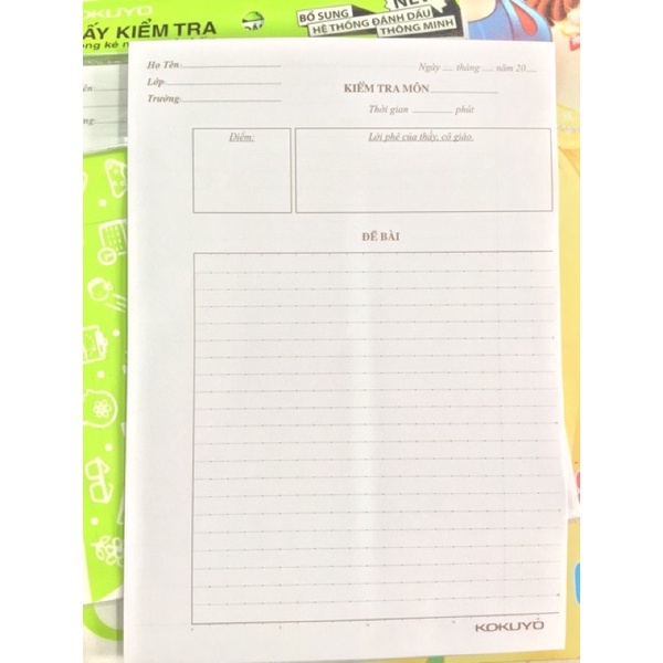 Giấy kiểm tra kẻ ngang Campus Cấp II không chấm