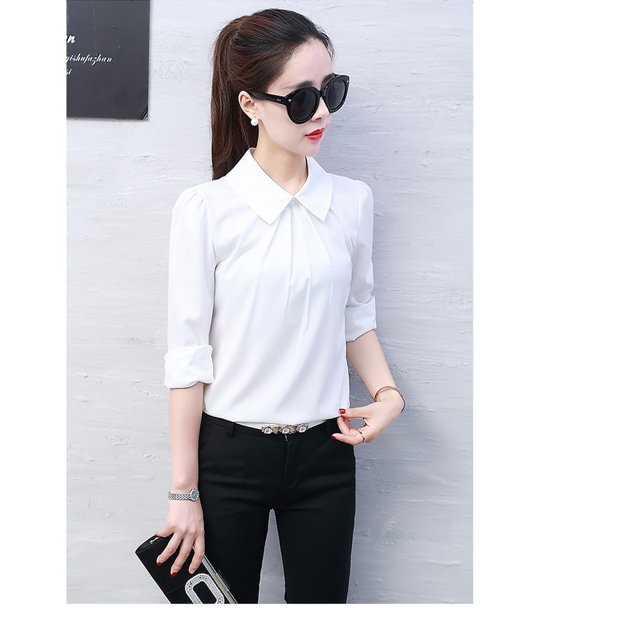 Áo sơ mi nữ kiểu cổ sen hàng Quảng Châu  SM169