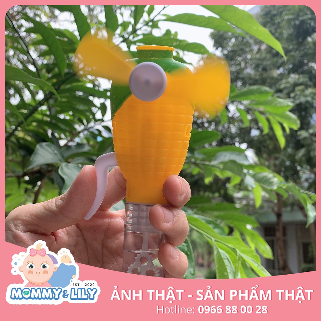 Quạt cầm tay mini kèm thổi bong bóng dễ thương