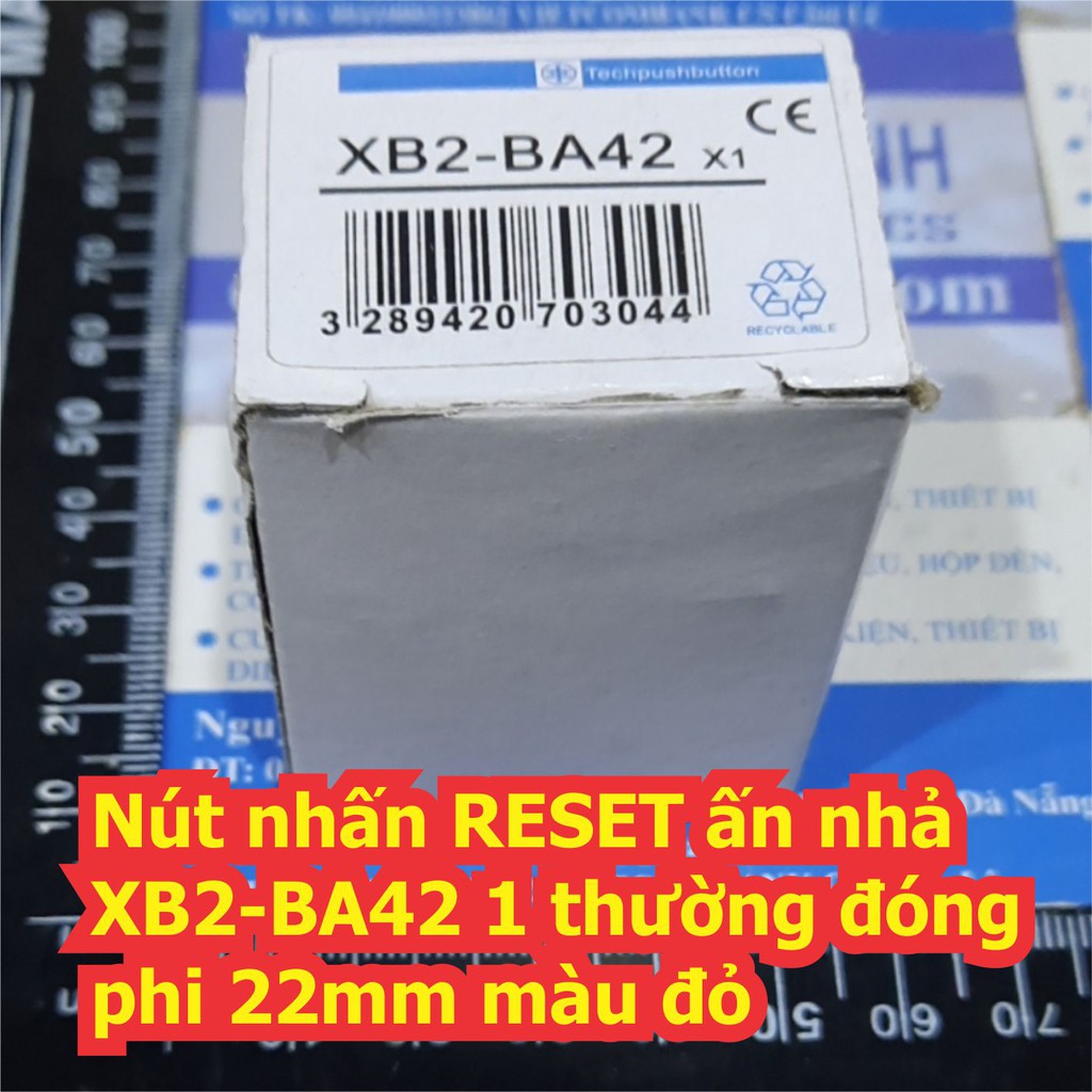 Nút nhấn tủ điện RESET, ấn nhả XB2-BA42 1 thường đóng phi 22mm màu đỏ kde7489