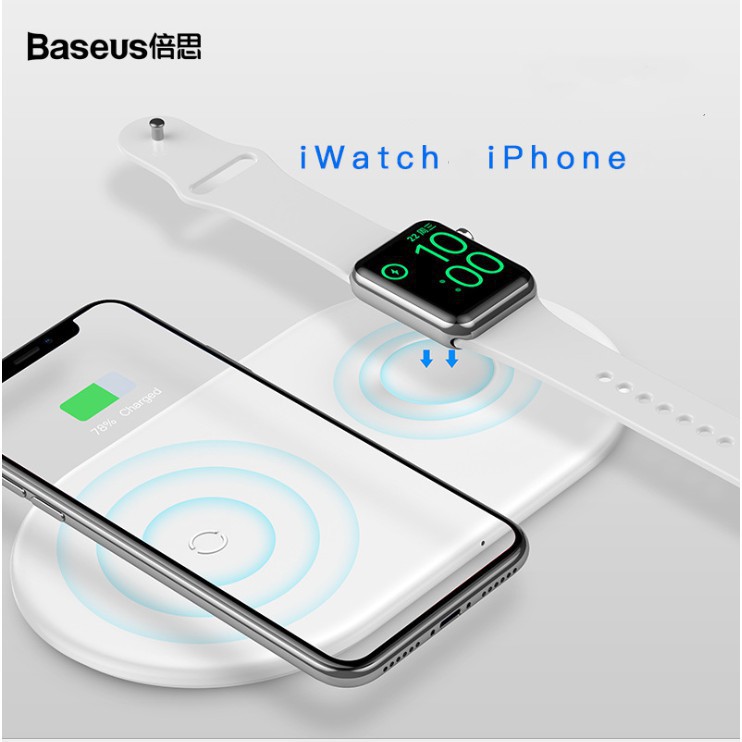 Sạc không dây 2in1 cho Apple Watch Iphone và android Baseus [Giá đẳng cấp]
