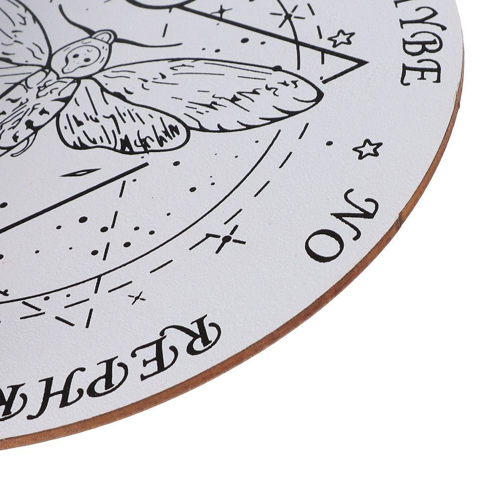 Daron Pendulum Lát Gỗ Trắng Đen Viết Lời Nhắn Trang Trí Tường Nghệ Thuật Ngôi Sao Mặt Trăng Mặt Trời Altar